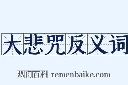 大悲咒反义词是什么意思的图片